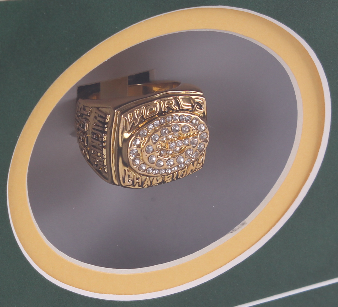 Brett Favre Signed Packers "The Kid" 22x30x2 Custom Framed Shadowbox Super Bowl XXXI Championship Ring Display (Favre COA) at PristineAuction.com Brett Favre Signed Packers "The Kid" 22x30x2 Custom Framed Shadowbox Super Bowl XXXI Championship Ring Display (Favre COA) at PristineAuction.com