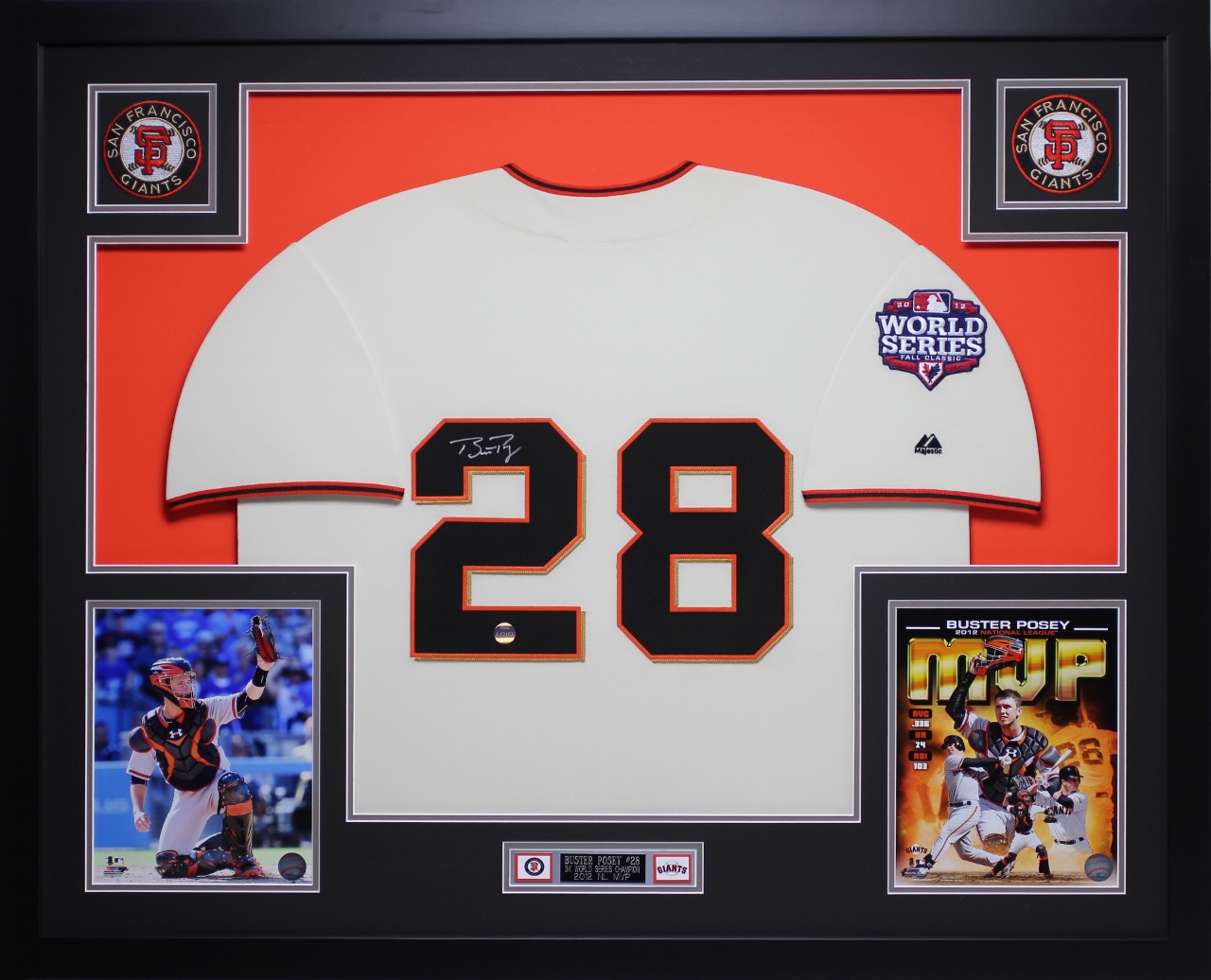 Buster Posey Signed Giants 35" x 43" Custom Framed Jersey (LOJO COA) at PristineAuction.com Buster Posey Signed Giants 35" x 43" Custom Framed Jersey (LOJO COA) at PristineAuction.com