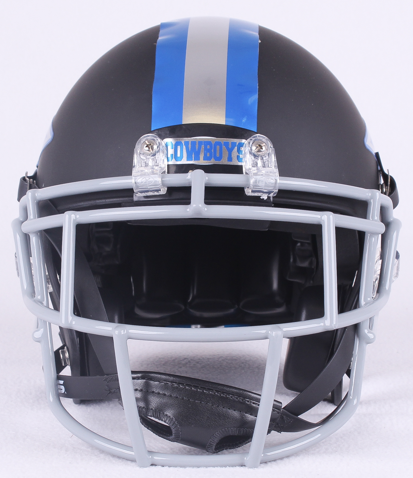 Dallas Cowboys Custom Full-Size Matte Black Authentic Pro-Line Helmet with Chrome Decals at PristineAuction.com Dallas Cowboys Custom Full-Size Matte Black Authentic Pro-Line Helmet with Chrome Decals at PristineAuction.com