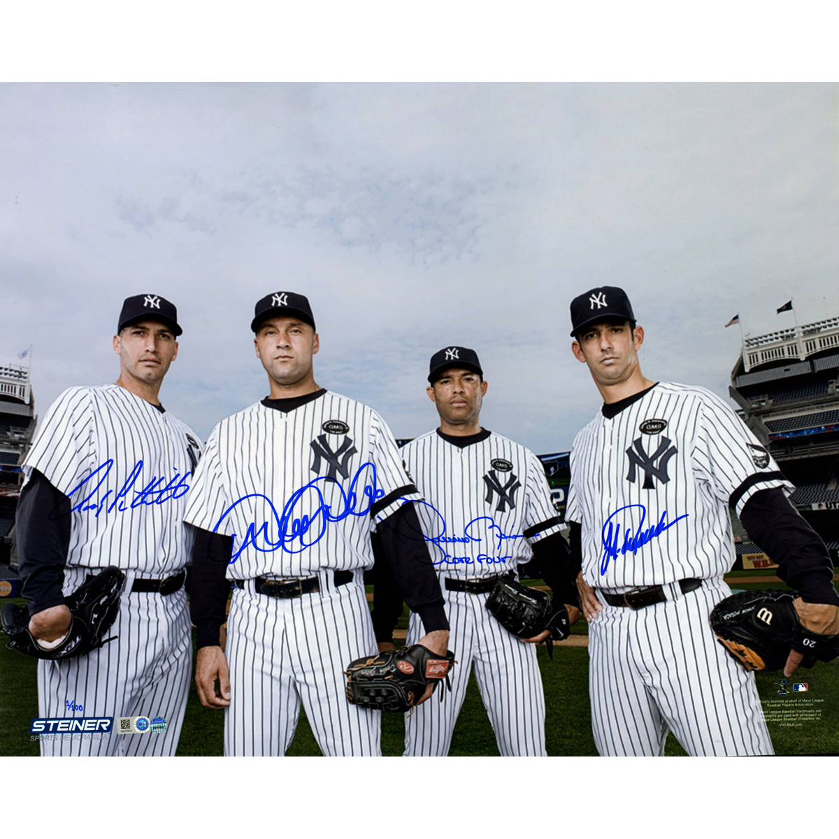 Derek Jeter, Mariano Rivera, Andy Pettitte & Jorge Posada Signed LE Yankees 16 x 20 Photo Inscribed "Core Four" (MLB Hologram & Steiner COA) at PristineAuction.com Derek Jeter, Mariano Rivera, Andy Pettitte & Jorge Posada Signed LE Yankees 16 x 20 Photo Inscribed "Core Four" (MLB Hologram & Steiner COA) at PristineAuction.com