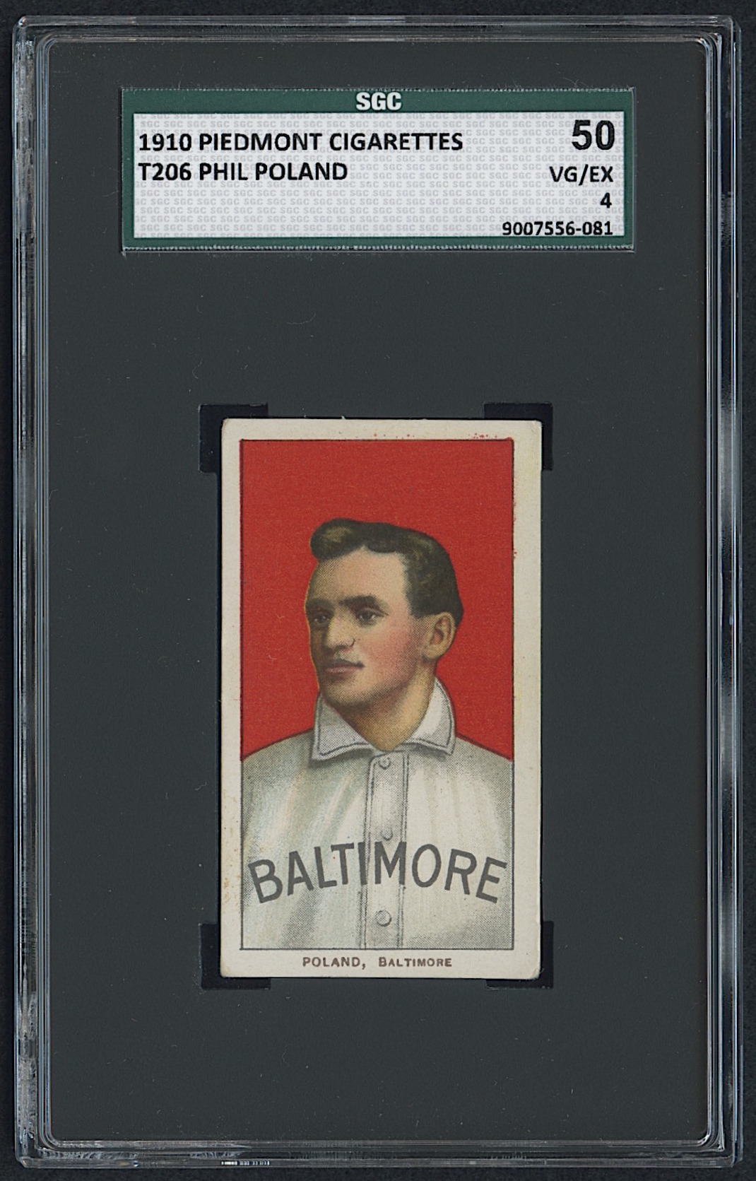 1910 T206 Piedmont Cigarettes Phil Poland (SGC 4) at PristineAuction.com 1910 T206 Piedmont Cigarettes Phil Poland (SGC 4) at PristineAuction.com