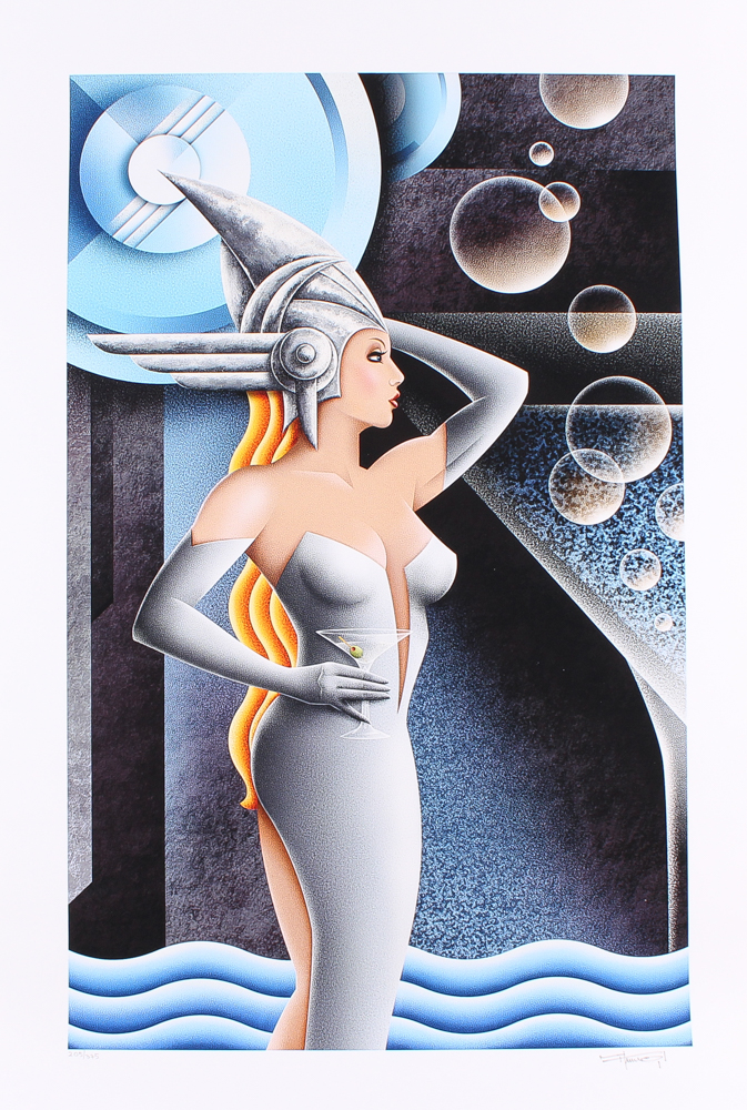 Mike Kungl "Shaken and Stirred" Signed Limited Edition Suite of Four 23.5" x 35" Mixed Media Lithographs with Silkscreen on Museum Quality Deckle-Edge Paper #205/375 at PristineAuction.com Mike Kungl "Shaken and Stirred" Signed Limited Edition Suite of Four 23.5" x 35" Mixed Media Lithographs with Silkscreen on Museum Quality Deckle-Edge Paper #205/375 at PristineAuction.com