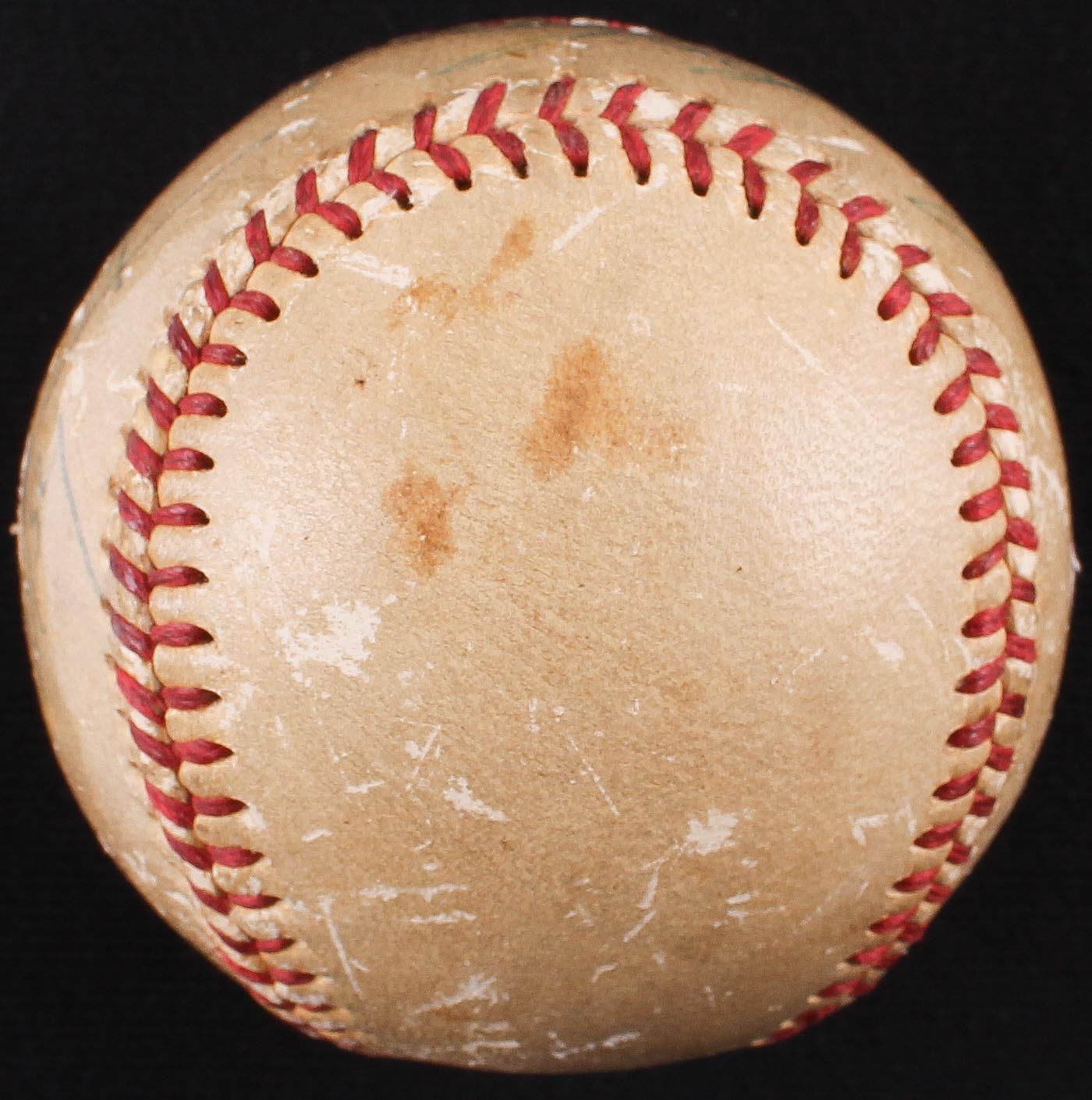 Jack Dempsey & Jocko Conlan Signed ONL Baseball Inscribed "8/8/54" (JSA LOA) at PristineAuction.com Jack Dempsey & Jocko Conlan Signed ONL Baseball Inscribed "8/8/54" (JSA LOA) at PristineAuction.com