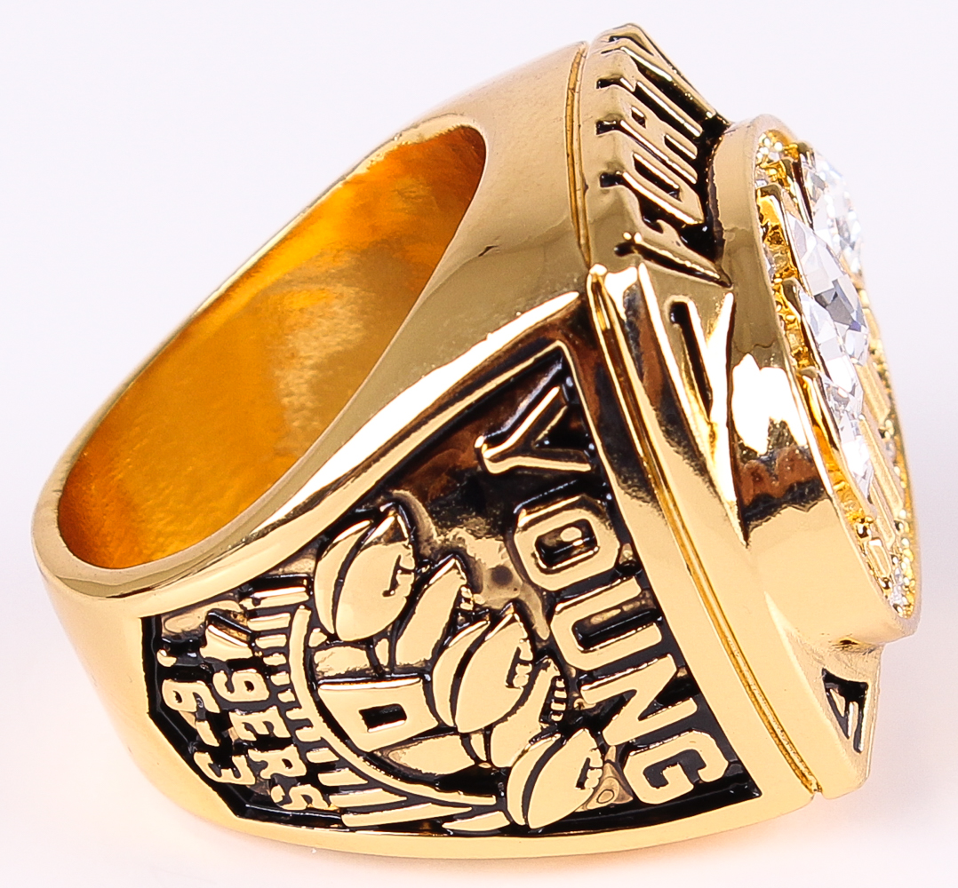 Steve Young 49ers High Quality Replica 1994 Super Bowl Champions Ring With Custom Engraved Display Case at PristineAuction.com Steve Young 49ers High Quality Replica 1994 Super Bowl Champions Ring With Custom Engraved Display Case at PristineAuction.com