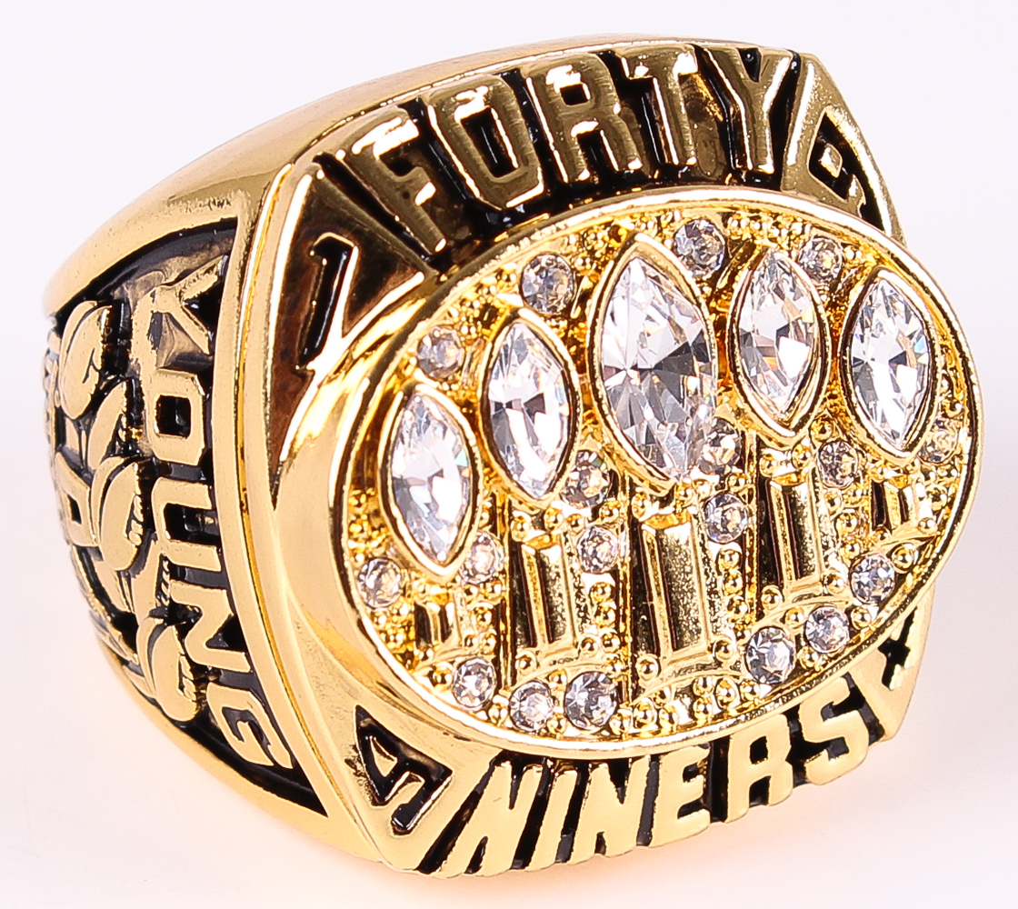 Steve Young 49ers High Quality Replica 1994 Super Bowl Champions Ring With Custom Engraved Display Case at PristineAuction.com Steve Young 49ers High Quality Replica 1994 Super Bowl Champions Ring With Custom Engraved Display Case at PristineAuction.com