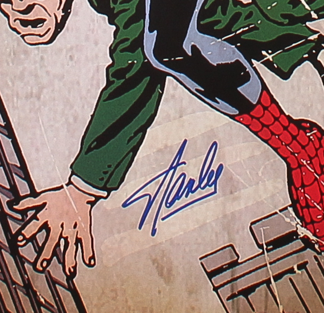 Stan Lee Signed "Amazing Fantasy" Spider-Man 25x37 Poster (Stan Lee Hologram) at PristineAuction.com Stan Lee Signed "Amazing Fantasy" Spider-Man 25x37 Poster (Stan Lee Hologram) at PristineAuction.com