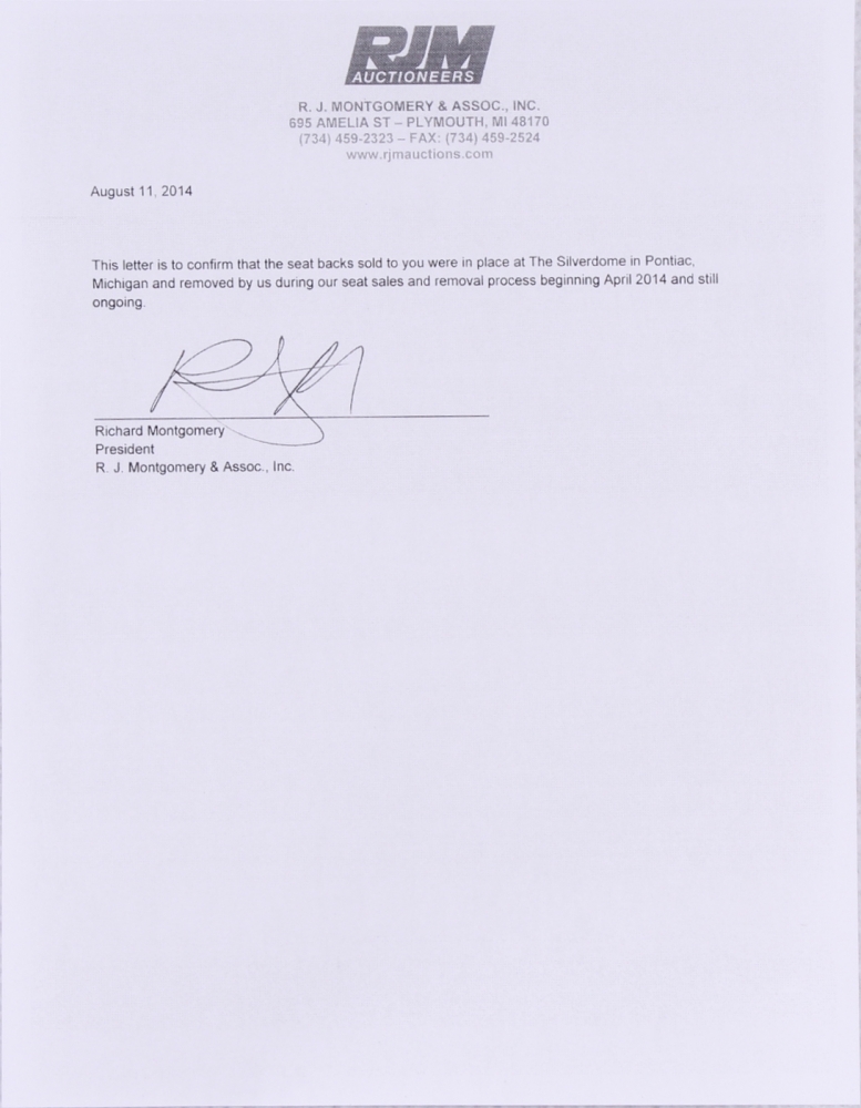 Barry Sanders Signed Silverdome Stadium Blue #20 Seatback Inscribed "The Lion King" (Schwartz) at PristineAuction.com Barry Sanders Signed Silverdome Stadium Blue #20 Seatback Inscribed "The Lion King" (Schwartz) at PristineAuction.com