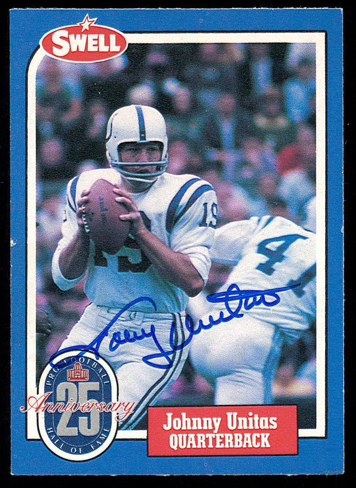 Johnny Unitas Signed 1988 Swell Greats 120 (JSA COA) Pristine Auction