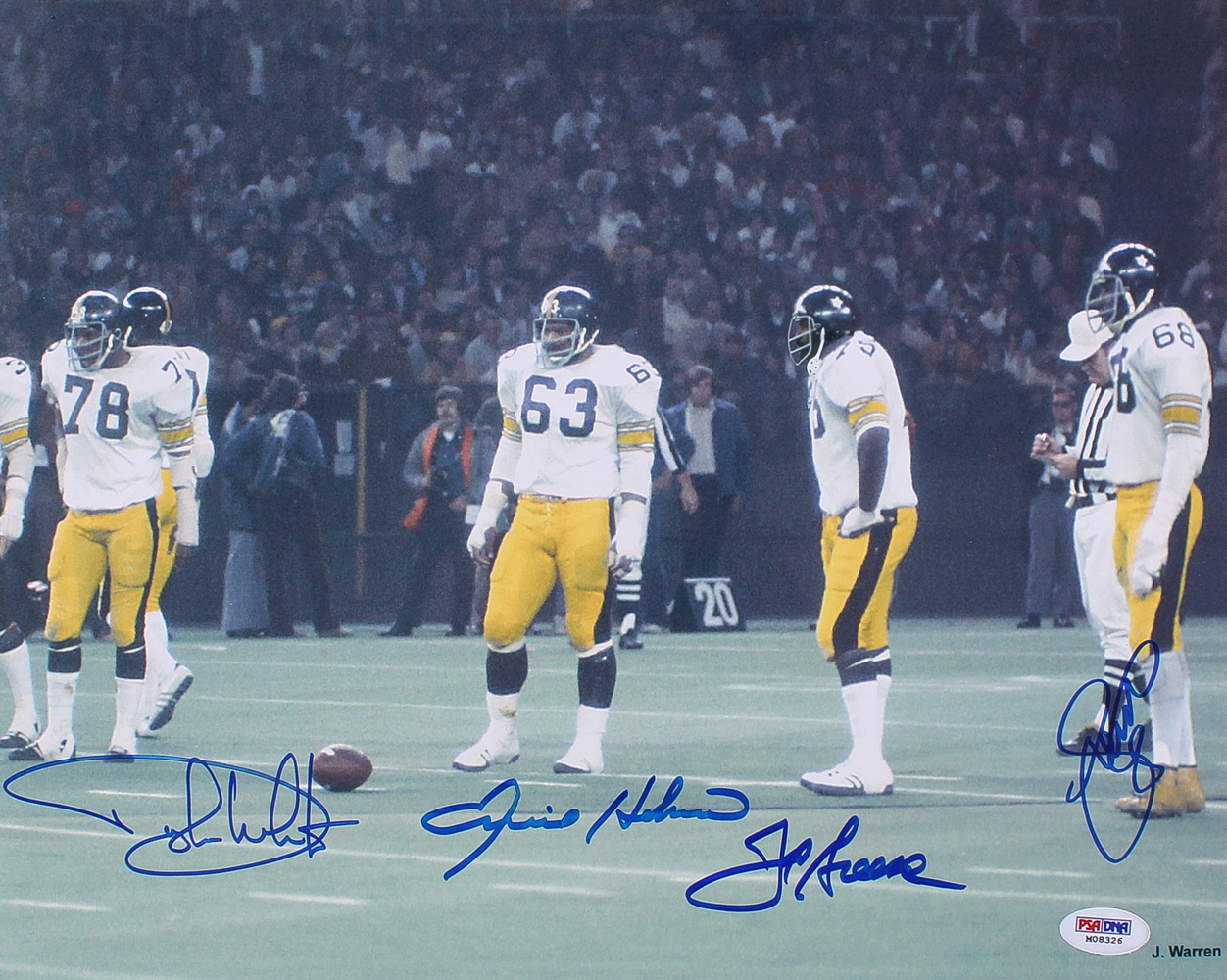 Steelers "Steel Curtain" Signed 11x14 Photo with (4) Signatures Including Dwight White, Ernie Holmes, Joe Green, & L.C. Greenwood (PSA LOA) at PristineAuction.com Steelers "Steel Curtain" Signed 11x14 Photo with (4) Signatures Including Dwight White, Ernie Holmes, Joe Green, & L.C. Greenwood (PSA LOA) at PristineAuction.com