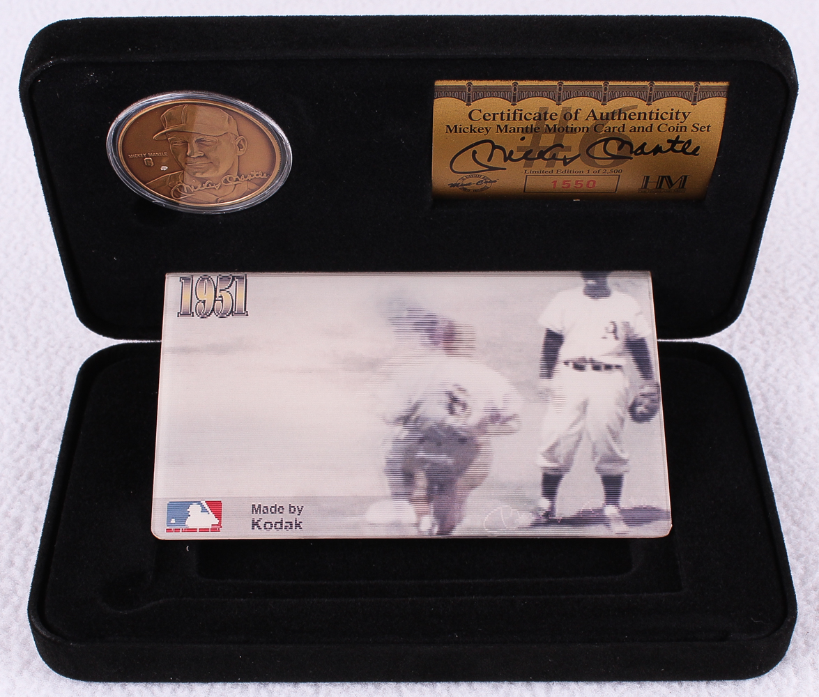 Mickey Mantle Yankees Limited Edition Commemorative Coin in Case with Motion Card (Highland Mint COA) at PristineAuction.com Mickey Mantle Yankees Limited Edition Commemorative Coin in Case with Motion Card (Highland Mint COA) at PristineAuction.com