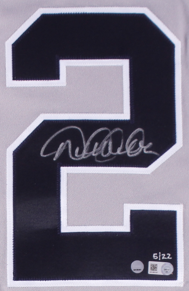 Set of (2) Derek Jeter Signed LE Yankees Majestic Authentic Home & Away Career Highlight Stat Jerseys Out of /22 (MLB Hologram & Steiner COA) at PristineAuction.com Set of (2) Derek Jeter Signed LE Yankees Majestic Authentic Home & Away Career Highlight Stat Jerseys Out of /22 (MLB Hologram & Steiner COA) at PristineAuction.com
