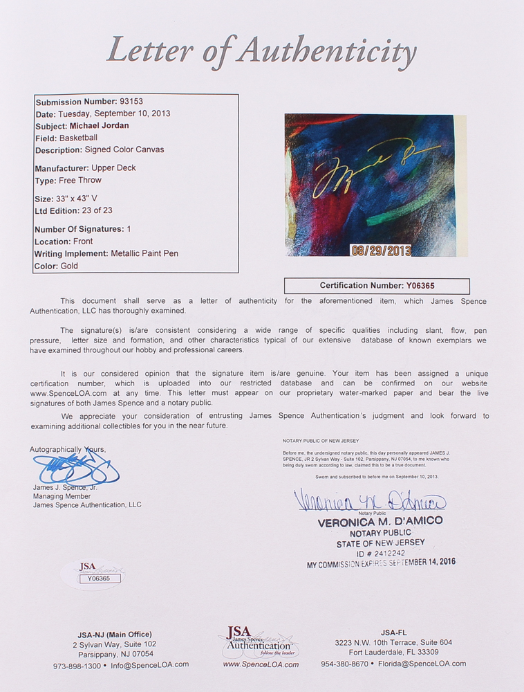 Michael Jordan Signed Bulls 33x43 Lithograph on Canvas Limited Edition #23/23 (JSA LOA & UDA Hologram) at PristineAuction.com Michael Jordan Signed Bulls 33x43 Lithograph on Canvas Limited Edition #23/23 (JSA LOA & UDA Hologram) at PristineAuction.com