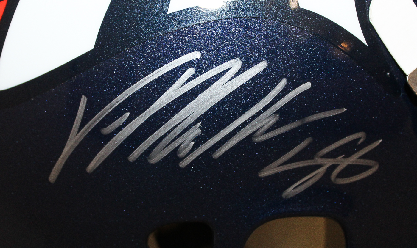 Denver Broncos Team-Signed Full-Size Authentic Pro-Line Helmet with (10) Signatures Including Peyton Manning, Von Miller, Aqib Talib, Emmanuel Sanders, DeMarcus Ware Limited Edition #50/50 (Fanatics Hologram) at PristineAuction.com Denver Broncos Team-Signed Full-Size Authentic Pro-Line Helmet with (10) Signatures Including Peyton Manning, Von Miller, Aqib Talib, Emmanuel Sanders, DeMarcus Ware Limited Edition #50/50 (Fanatics Hologram) at PristineAuction.com