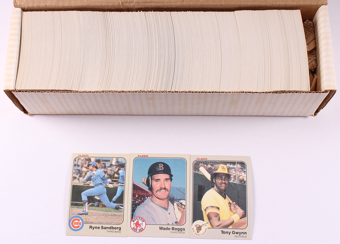 1983 Fleer Complete Set of (660) Baseball Cards with #360 Tony Gwynn RC, #179 Wade Boggs RC, #507 Ryne Sandberg RC at PristineAuction.com 1983 Fleer Complete Set of (660) Baseball Cards with #360 Tony Gwynn RC, #179 Wade Boggs RC, #507 Ryne Sandberg RC at PristineAuction.com