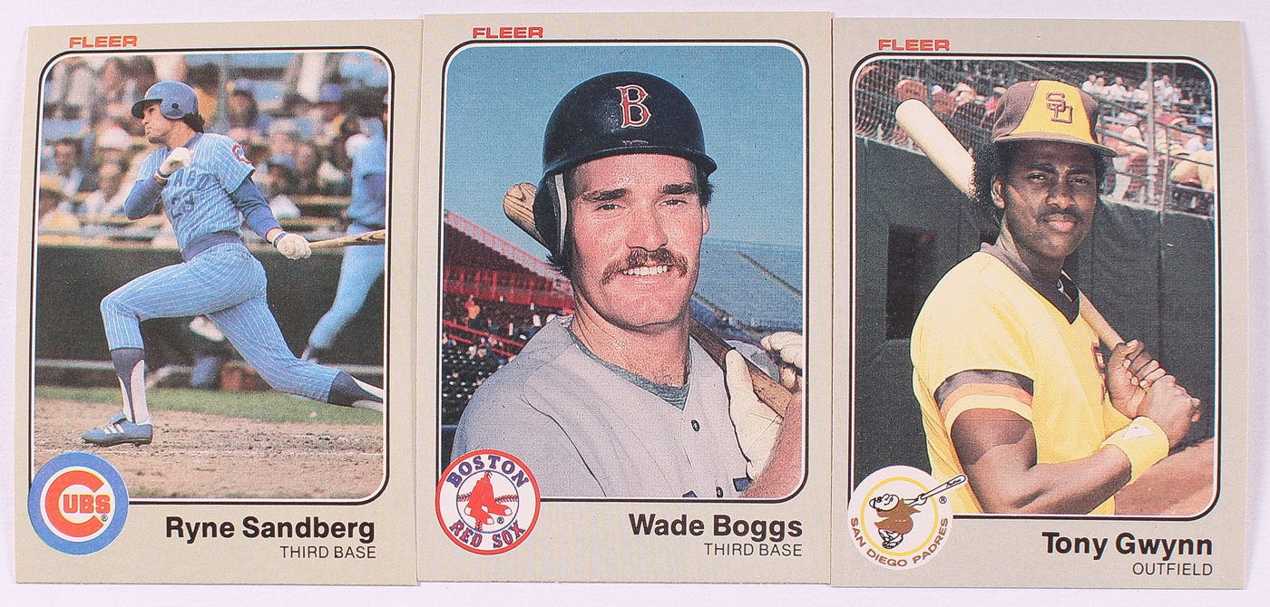 1983 Fleer Complete Set of (660) Baseball Cards with #360 Tony Gwynn RC, #179 Wade Boggs RC, #507 Ryne Sandberg RC at PristineAuction.com 1983 Fleer Complete Set of (660) Baseball Cards with #360 Tony Gwynn RC, #179 Wade Boggs RC, #507 Ryne Sandberg RC at PristineAuction.com