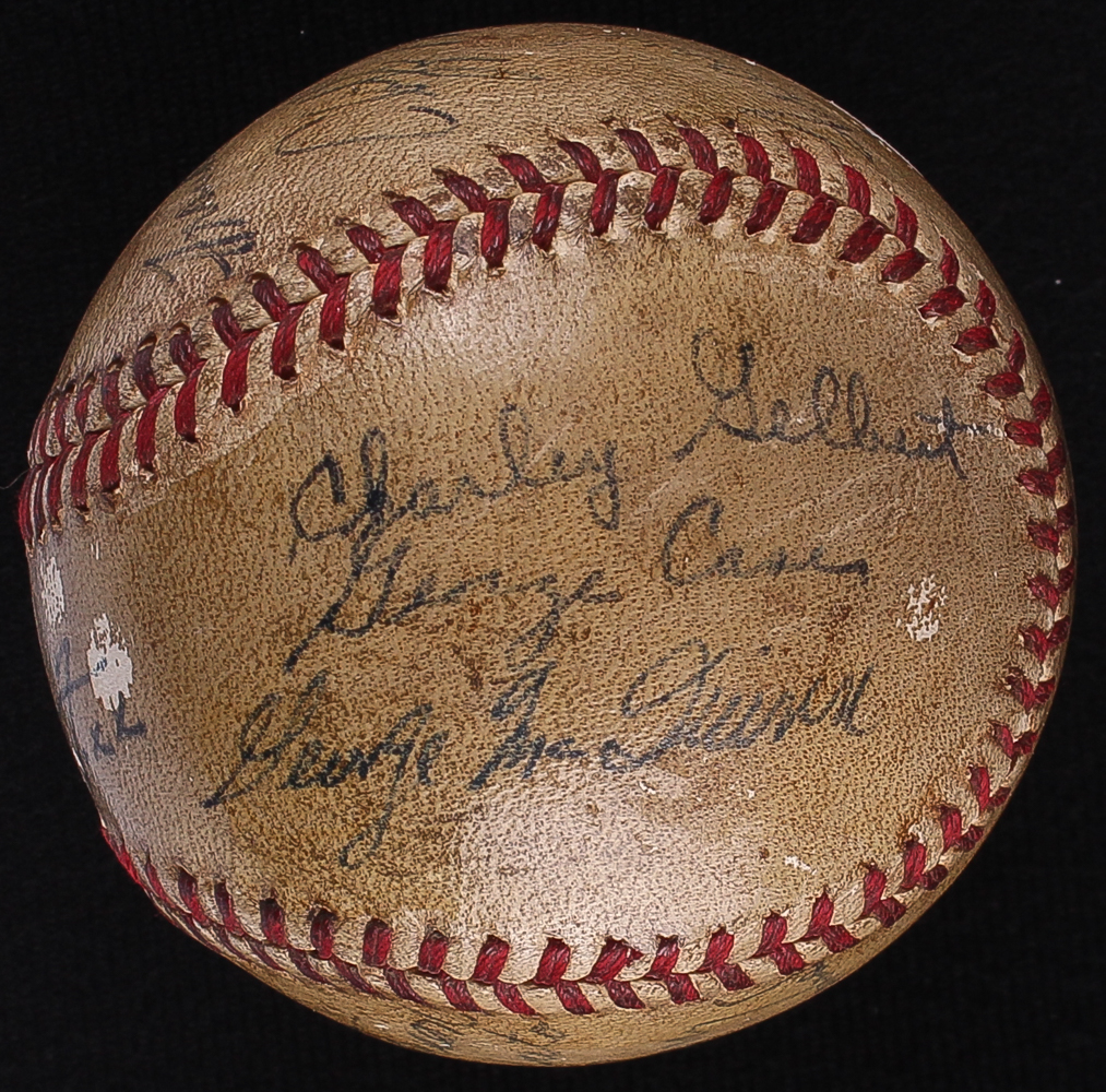 Jimmie Foxx Sweet Spot Signed 1937-1960 Philadelphia Athletics Multi-Signed Baseball Signed by (12) With Frankie Hayes, Wally Moses, George Caster, Charlie Berry, Charlie Gilbert (JSA LOA) at PristineAuction.com Jimmie Foxx Sweet Spot Signed 1937-1960 Philadelphia Athletics Multi-Signed Baseball Signed by (12) With Frankie Hayes, Wally Moses, George Caster, Charlie Berry, Charlie Gilbert (JSA LOA) at PristineAuction.com