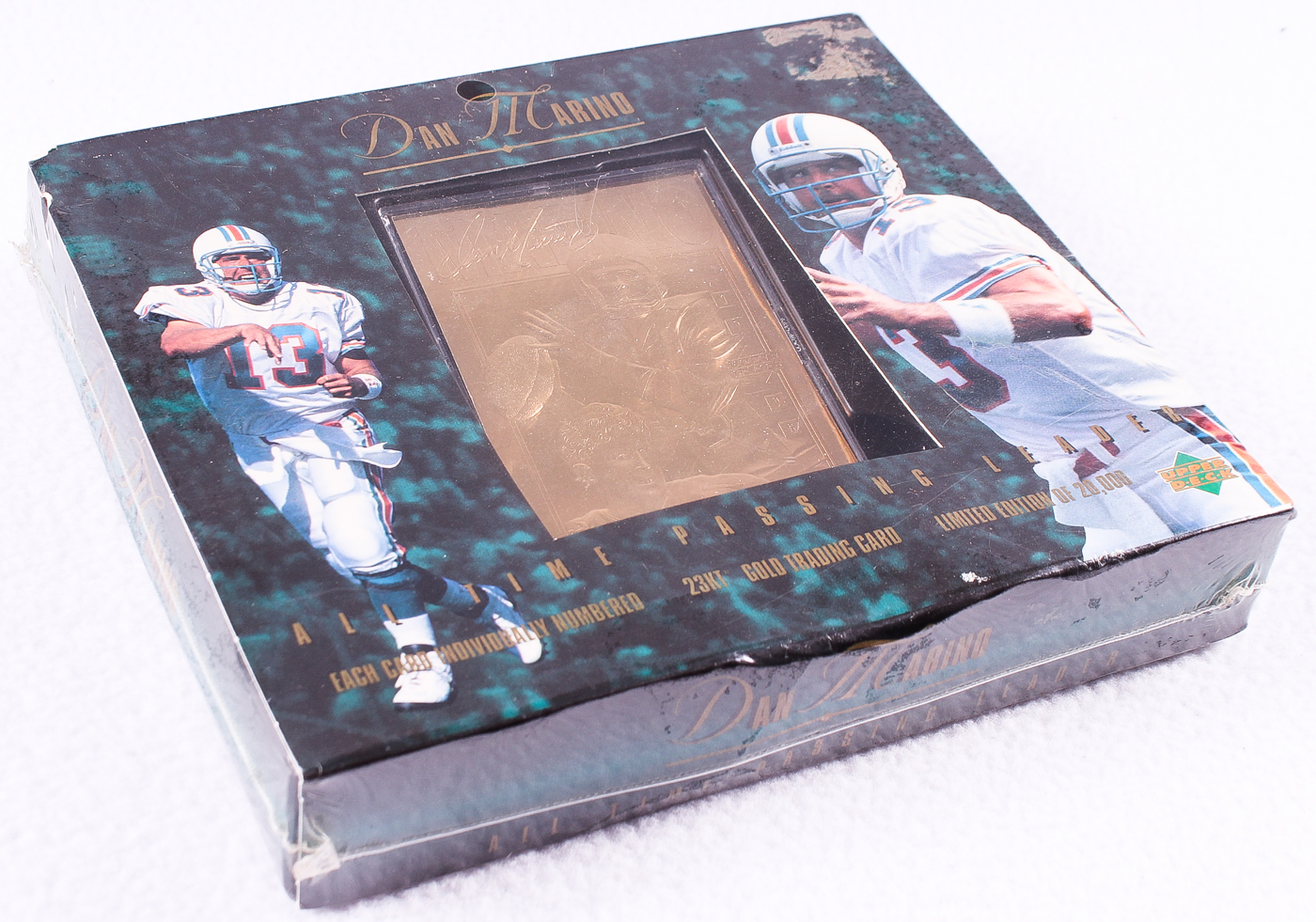 1995 Upper Deck Dan Marino LE All Time Passing Leader 23K Gold Trading Card at PristineAuction.com 1995 Upper Deck Dan Marino LE All Time Passing Leader 23K Gold Trading Card at PristineAuction.com