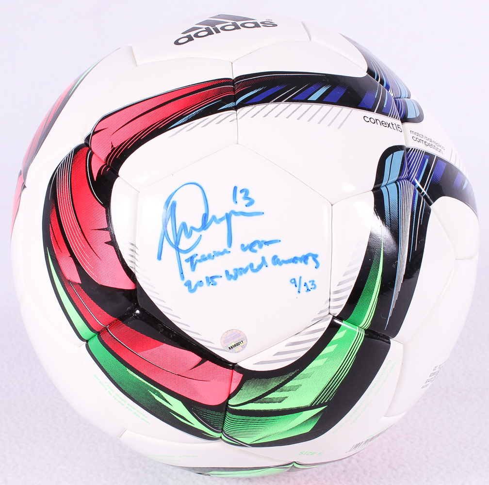 Alex Morgan Signed LE Authentic Adidas FIFA Soccer Ball Inscribed "Team USA 2015 World Champs" (Steiner COA) at PristineAuction.com Alex Morgan Signed LE Authentic Adidas FIFA Soccer Ball Inscribed "Team USA 2015 World Champs" (Steiner COA) at PristineAuction.com