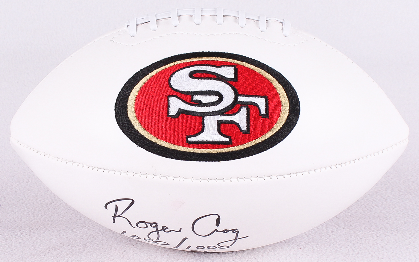 Roger Craig Signed 49ers Logo Football Inscribed "1000/1000 85" (PSA COA & Craig Hologram) at PristineAuction.com Roger Craig Signed 49ers Logo Football Inscribed "1000/1000 85" (PSA COA & Craig Hologram) at PristineAuction.com