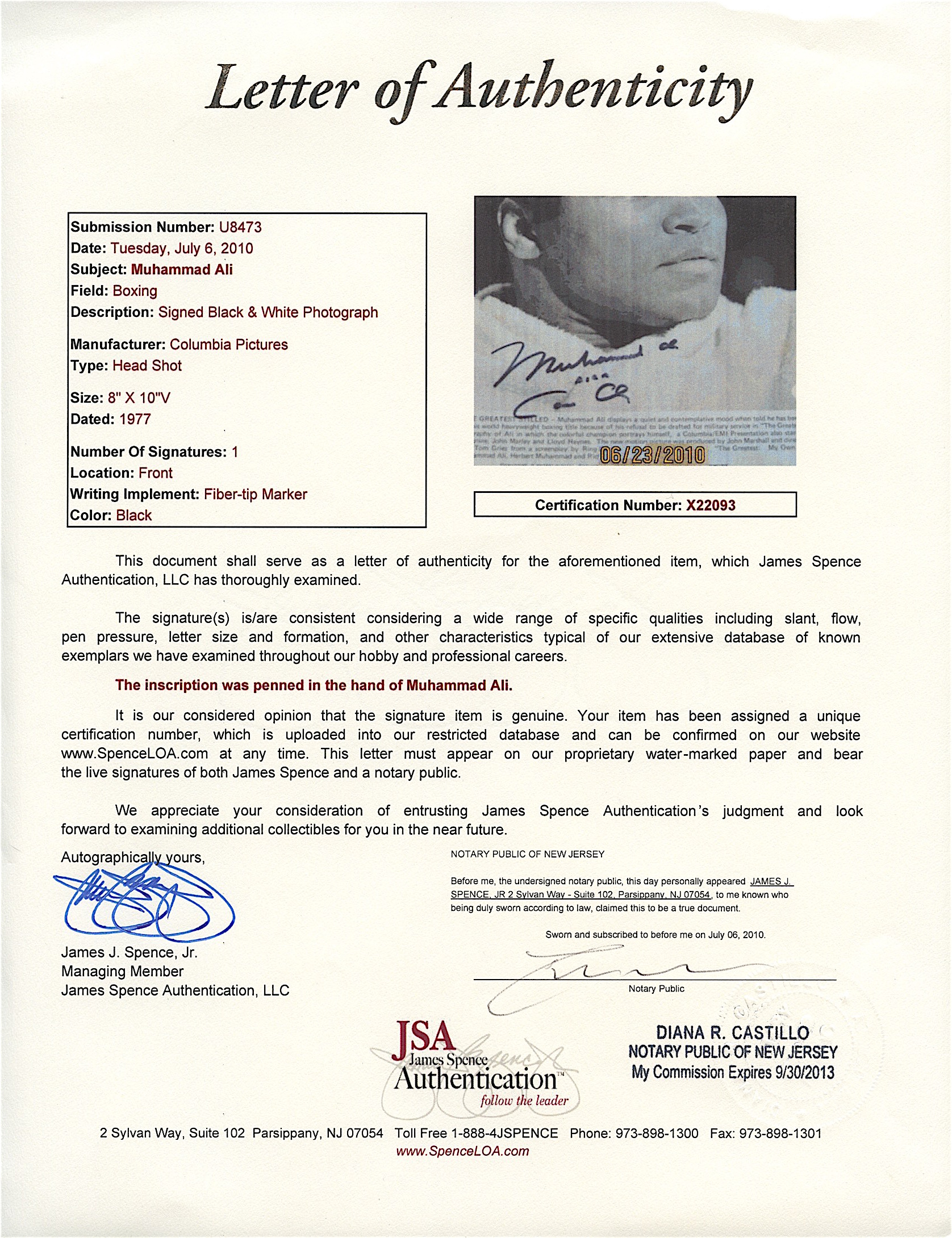 Muhammad Ali Signed Vintage 8x10 Photo Inscribed "AKA Cassius Clay" (JSA LOA) at PristineAuction.com Muhammad Ali Signed Vintage 8x10 Photo Inscribed "AKA Cassius Clay" (JSA LOA) at PristineAuction.com