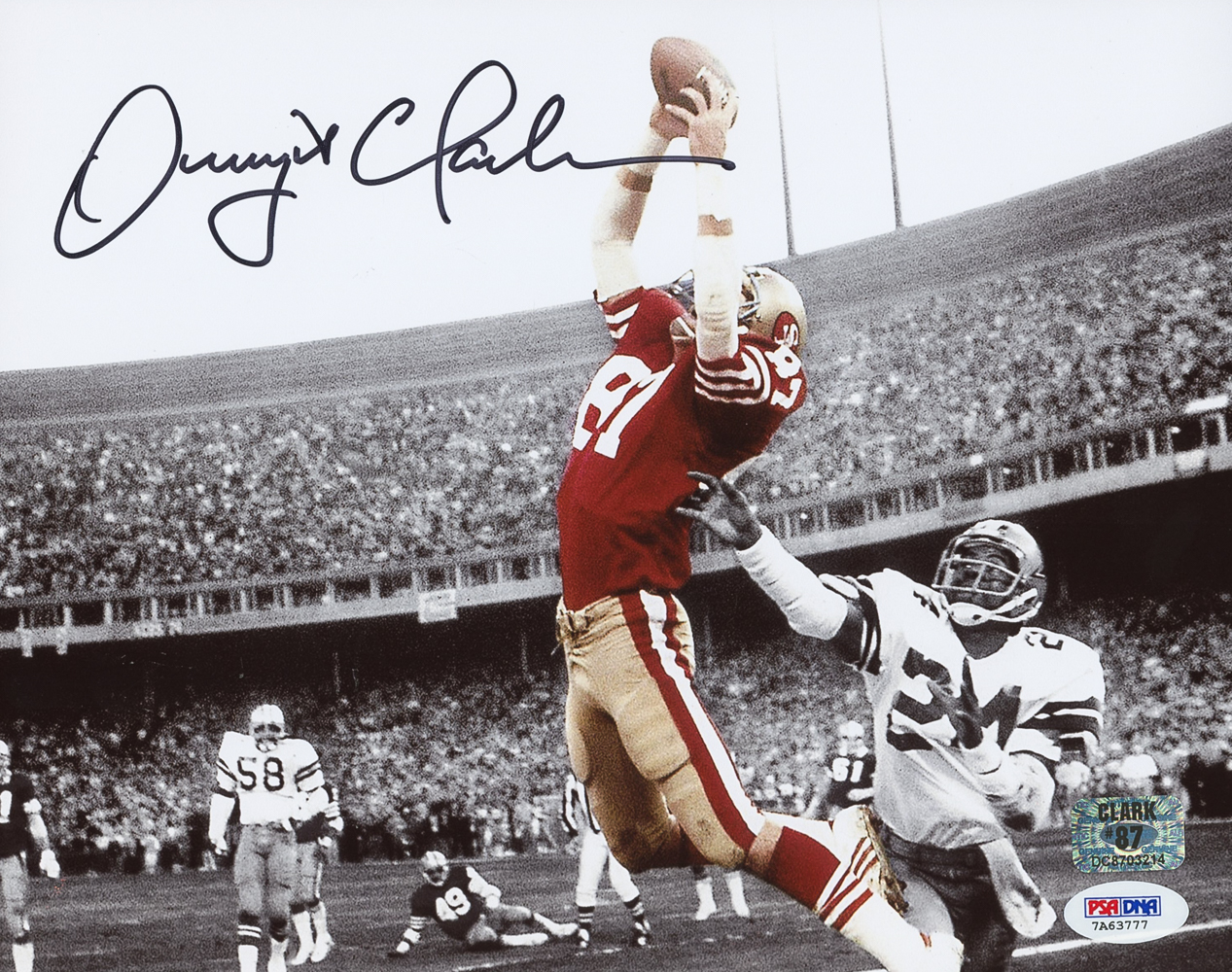 Dwight Clark Signed 49ers "The Catch" 8x10 Photo (PSA COA & Clark Hologram) at PristineAuction.com Dwight Clark Signed 49ers "The Catch" 8x10 Photo (PSA COA & Clark Hologram) at PristineAuction.com