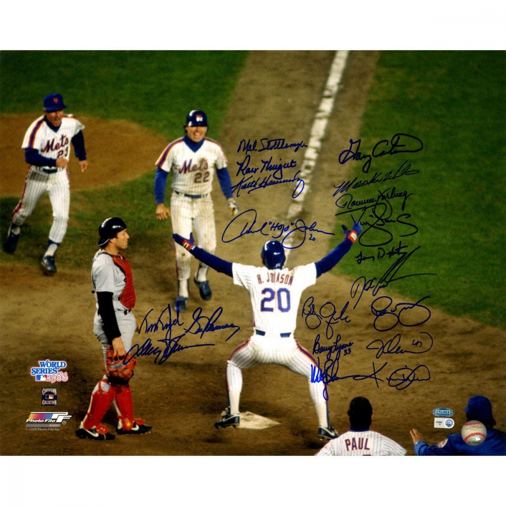 1986 New York Mets 16x20 Photo TeamSigned by (19) with Gary Carter