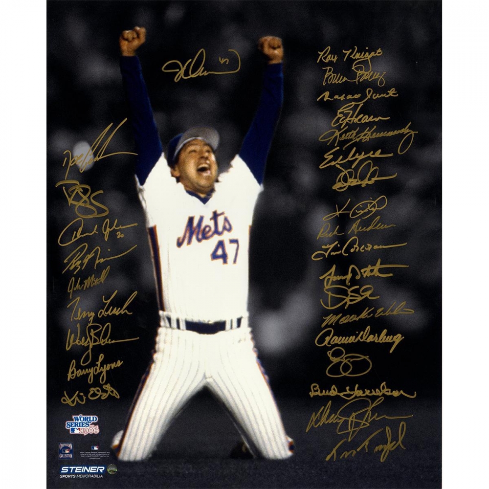 1986 New York Mets "Celebration" 16x20 Photo Team-Signed by (28) with ...