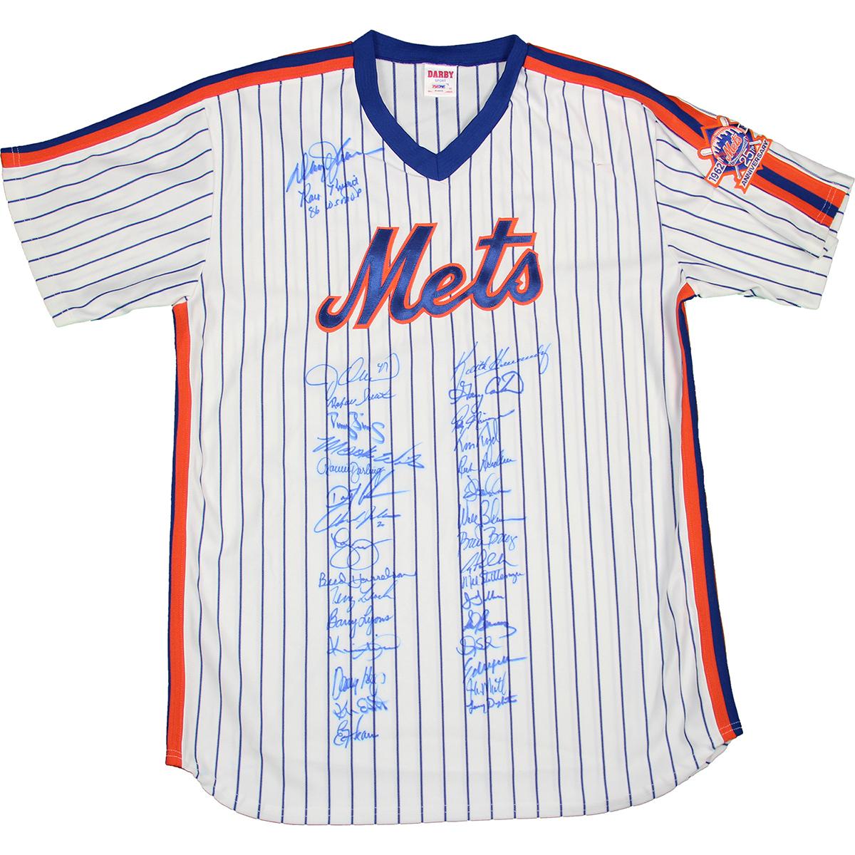 1986 Mets Team Signed Mets Jersey with (35) Signatures Including Gary Carter Inscribed "86 WS MVP" (PSA COA) at PristineAuction.com 1986 Mets Team Signed Mets Jersey with (35) Signatures Including Gary Carter Inscribed "86 WS MVP" (PSA COA) at PristineAuction.com