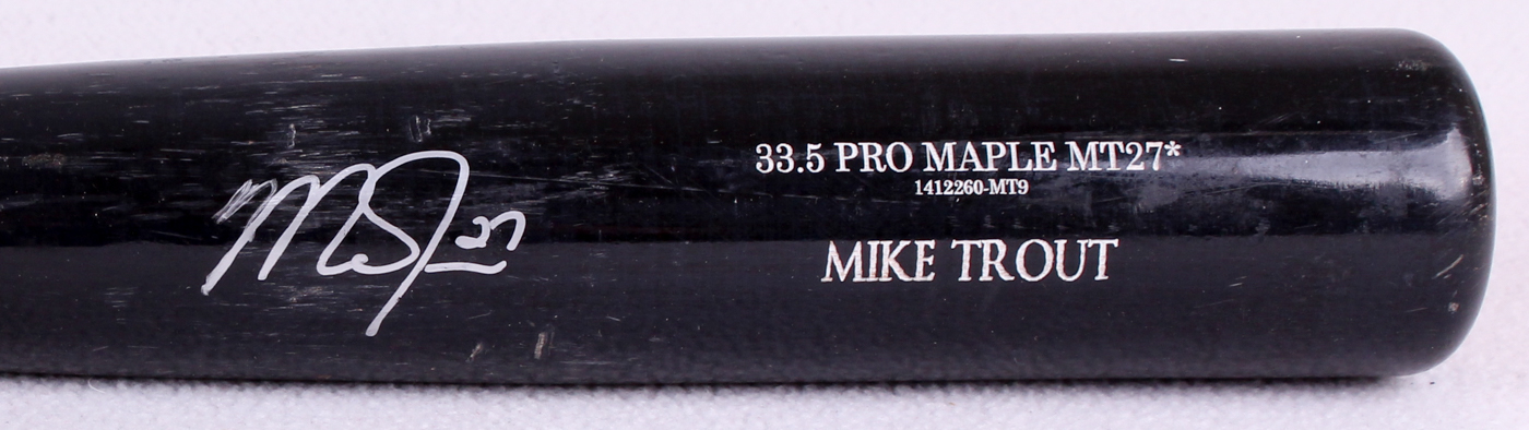 Mike Trout Signed & Game-Used 2014 Old Hickory Model MT27 Baseball Bat - PSA Game-Used Grade 9.5 (PSA LOA) at PristineAuction.com Mike Trout Signed & Game-Used 2014 Old Hickory Model MT27 Baseball Bat - PSA Game-Used Grade 9.5 (PSA LOA) at PristineAuction.com