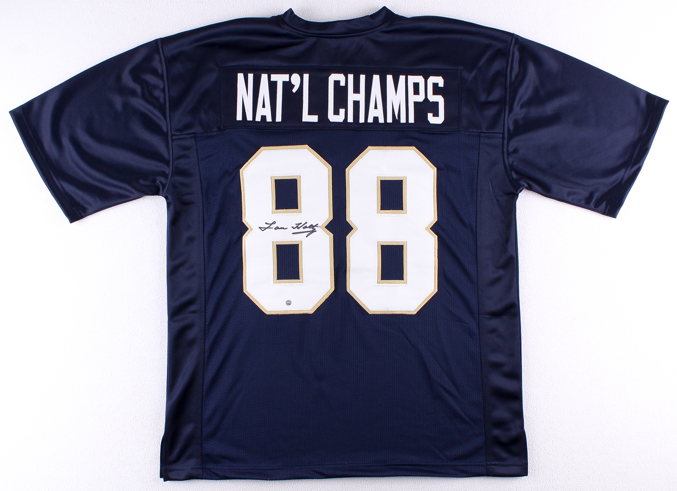 Lou Holtz Signed Notre Dame National Champs Jersey (Steiner COA) at PristineAuction.com Lou Holtz Signed Notre Dame National Champs Jersey (Steiner COA) at PristineAuction.com