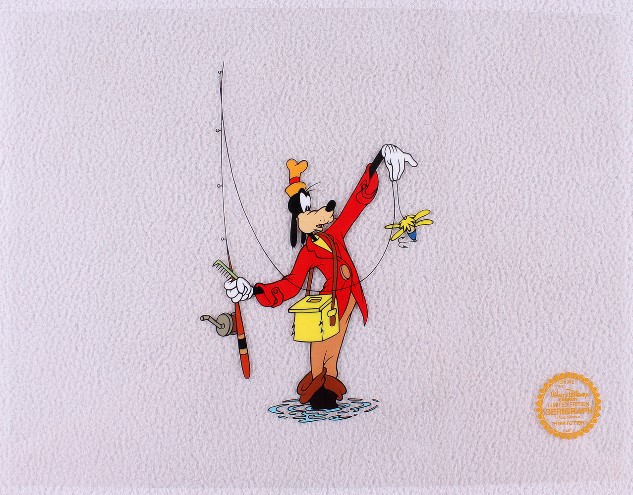 Goofy "How To Fish" Walt Disney Limited Edition Animation Serigraph Cel at PristineAuction.com Goofy "How To Fish" Walt Disney Limited Edition Animation Serigraph Cel at PristineAuction.com