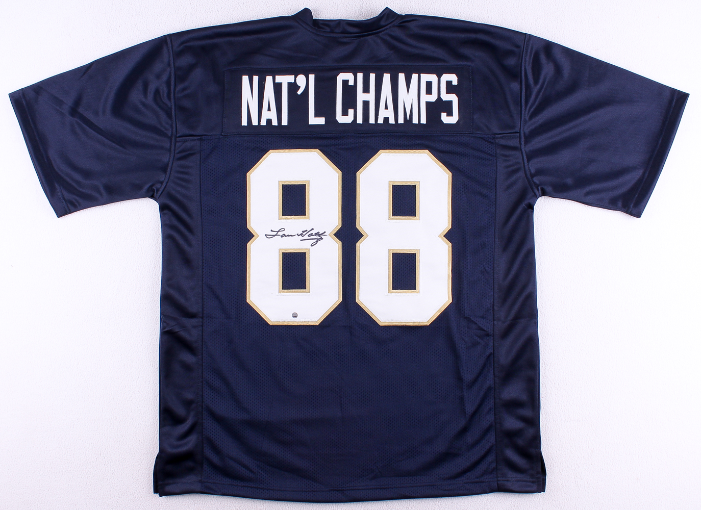 Lou Holtz Signed Notre Dame National Champs Jersey (Steiner COA) at PristineAuction.com Lou Holtz Signed Notre Dame National Champs Jersey (Steiner COA) at PristineAuction.com