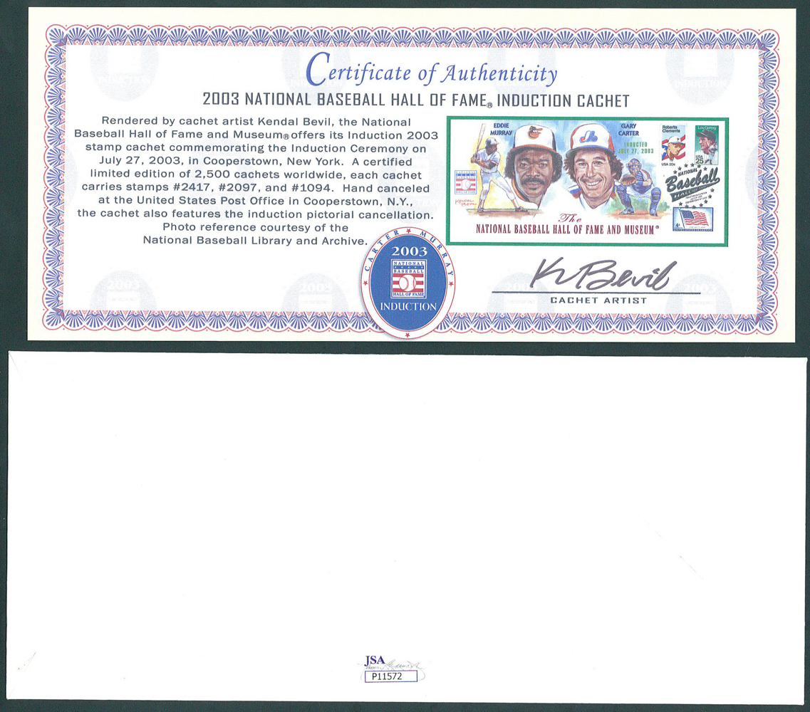Gary Carter Signed HOF Induction Day Envelope Inscribed "HOF 2003" (JSA COA & MLB Hall of Fame COA) at PristineAuction.com Gary Carter Signed HOF Induction Day Envelope Inscribed "HOF 2003" (JSA COA & MLB Hall of Fame COA) at PristineAuction.com