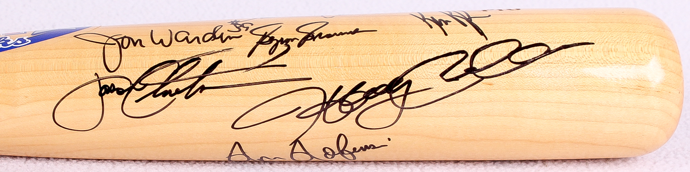 Multi-Signed Home Run Derby Baseball Bat with (12) Signatures Including Jon Warden, Ken Rudolf, Ron Robinson, Clyde Wright, Mark Whiten (Feller Museum Hologram) at PristineAuction.com Multi-Signed Home Run Derby Baseball Bat with (12) Signatures Including Jon Warden, Ken Rudolf, Ron Robinson, Clyde Wright, Mark Whiten (Feller Museum Hologram) at PristineAuction.com