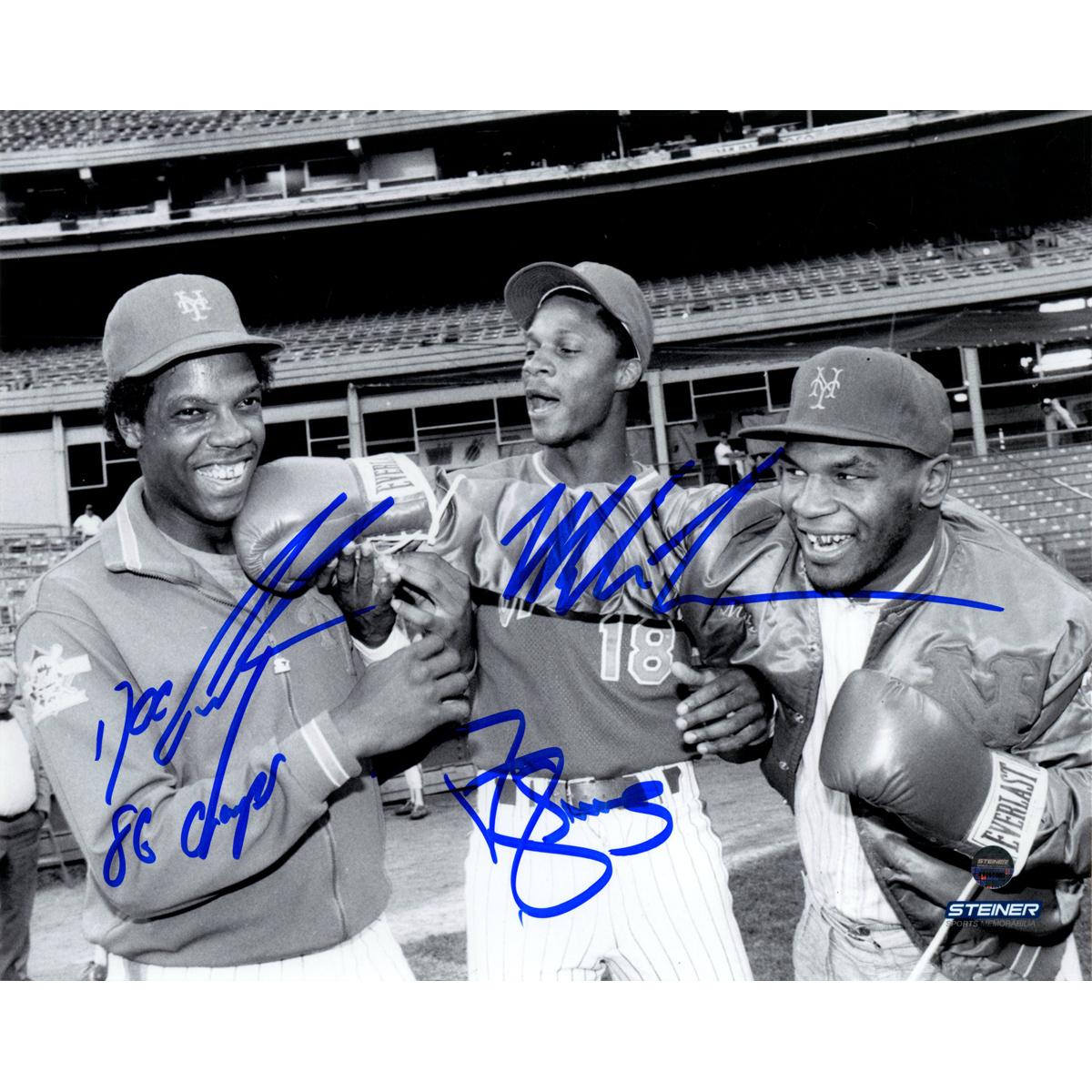 Mike Tyson, Dwight 'Doc' Gooden & Darryl Strawberry Signed 8x10 Photo Inscribed "'86 Champs" (Steiner COA) at PristineAuction.com Mike Tyson, Dwight 'Doc' Gooden & Darryl Strawberry Signed 8x10 Photo Inscribed "'86 Champs" (Steiner COA) at PristineAuction.com