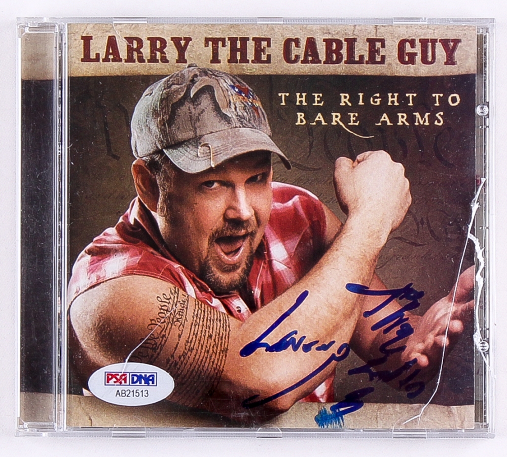 Larry The Cable Guy Signed "The Right to Bare Arms" CD Cover Insert