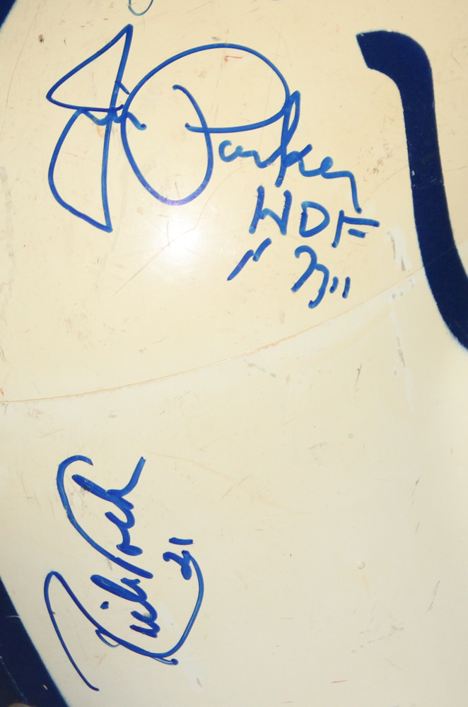 Multi-Signed Baltimore Colts Vintage Full-Size Helmet Signed by (9) With Lenny Moore, Jim Parker, Johnny Unitas, Art Donovan (JSA ALOA) at PristineAuction.com Multi-Signed Baltimore Colts Vintage Full-Size Helmet Signed by (9) With Lenny Moore, Jim Parker, Johnny Unitas, Art Donovan (JSA ALOA) at PristineAuction.com