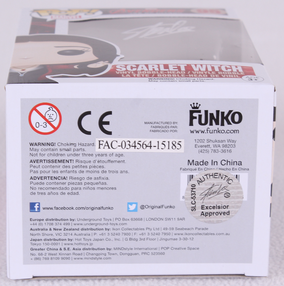 Stan Lee Signed Scarlet Witch "Avengers" Marvel POP! Vinyl Figure (Lee Hologram) at PristineAuction.com Stan Lee Signed Scarlet Witch "Avengers" Marvel POP! Vinyl Figure (Lee Hologram) at PristineAuction.com