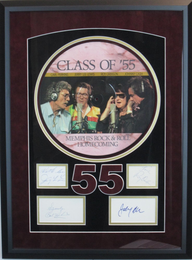 Jerry Lee Lewis, Roy Orbison, Carl Perkins & Johnny Cash Signed "Class of 55" 20x27 Custom Framed Record Album Display (JSA COA) at PristineAuction.com Jerry Lee Lewis, Roy Orbison, Carl Perkins & Johnny Cash Signed "Class of 55" 20x27 Custom Framed Record Album Display (JSA COA) at PristineAuction.com