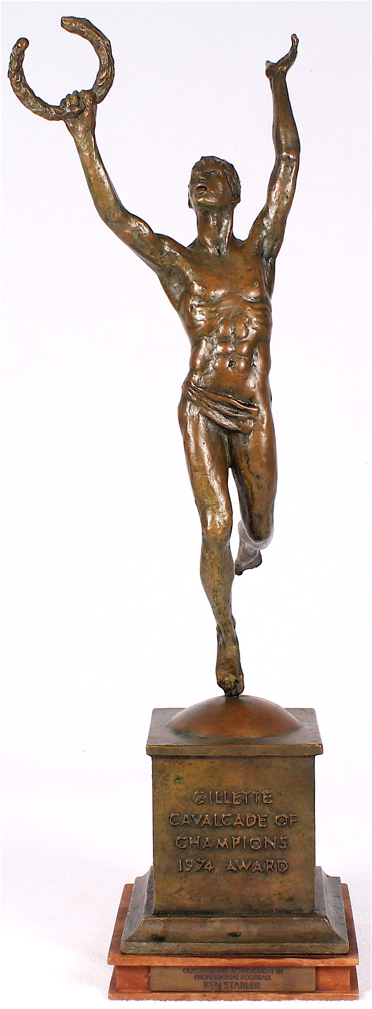 Ken Stabler 1974 Gillette Cavalcade of Champions "Outstanding Achievement in Professional Football" Trophy (Stabler LOA) at PristineAuction.com Ken Stabler 1974 Gillette Cavalcade of Champions "Outstanding Achievement in Professional Football" Trophy (Stabler LOA) at PristineAuction.com