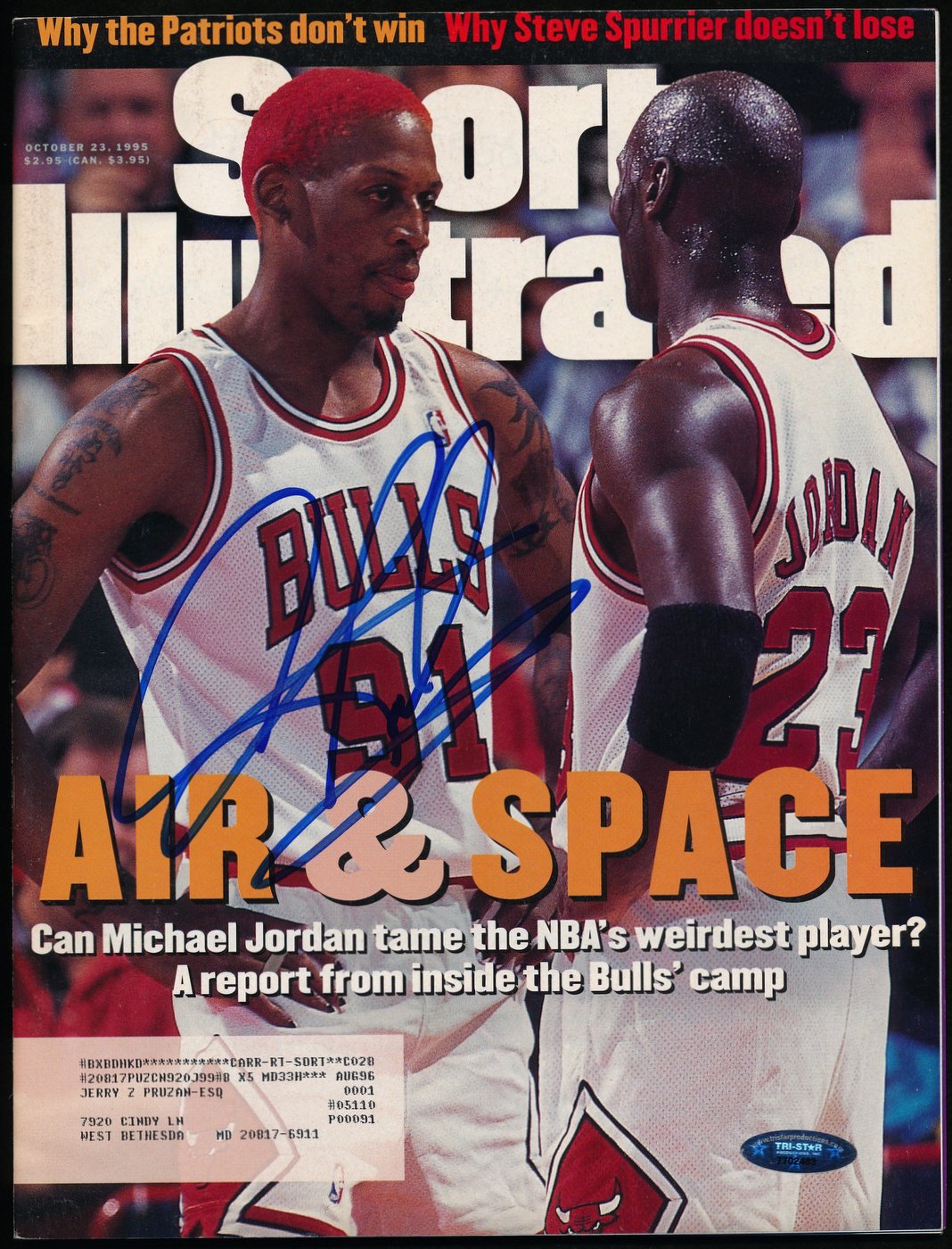 Rodman Magazines Dennis Rodman Signed Sports Illustrated Magazine Dated October 23, 1995 ...