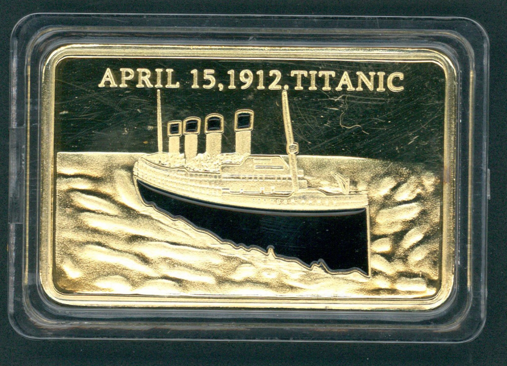 thumbnail image 2 of Titanic Commemorative RMS Gold Bar Medal – 1912 History Memorabilia, Great Gift For Collectors 2 of 3