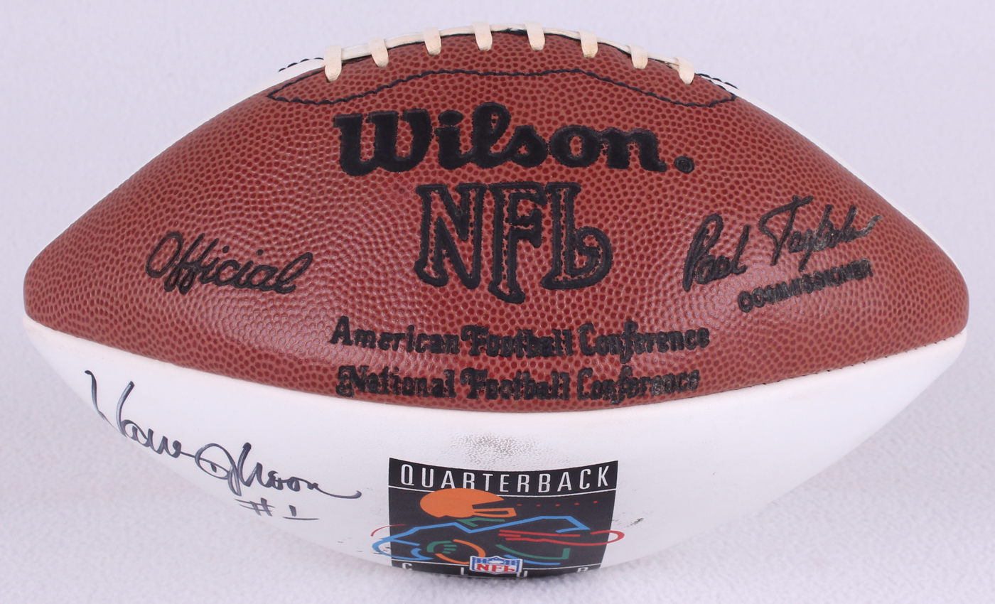 Warren Moon Signed Quarterback Club Full-Size Football (JSA COA) at PristineAuction.com Warren Moon Signed Quarterback Club Full-Size Football (JSA COA) at PristineAuction.com
