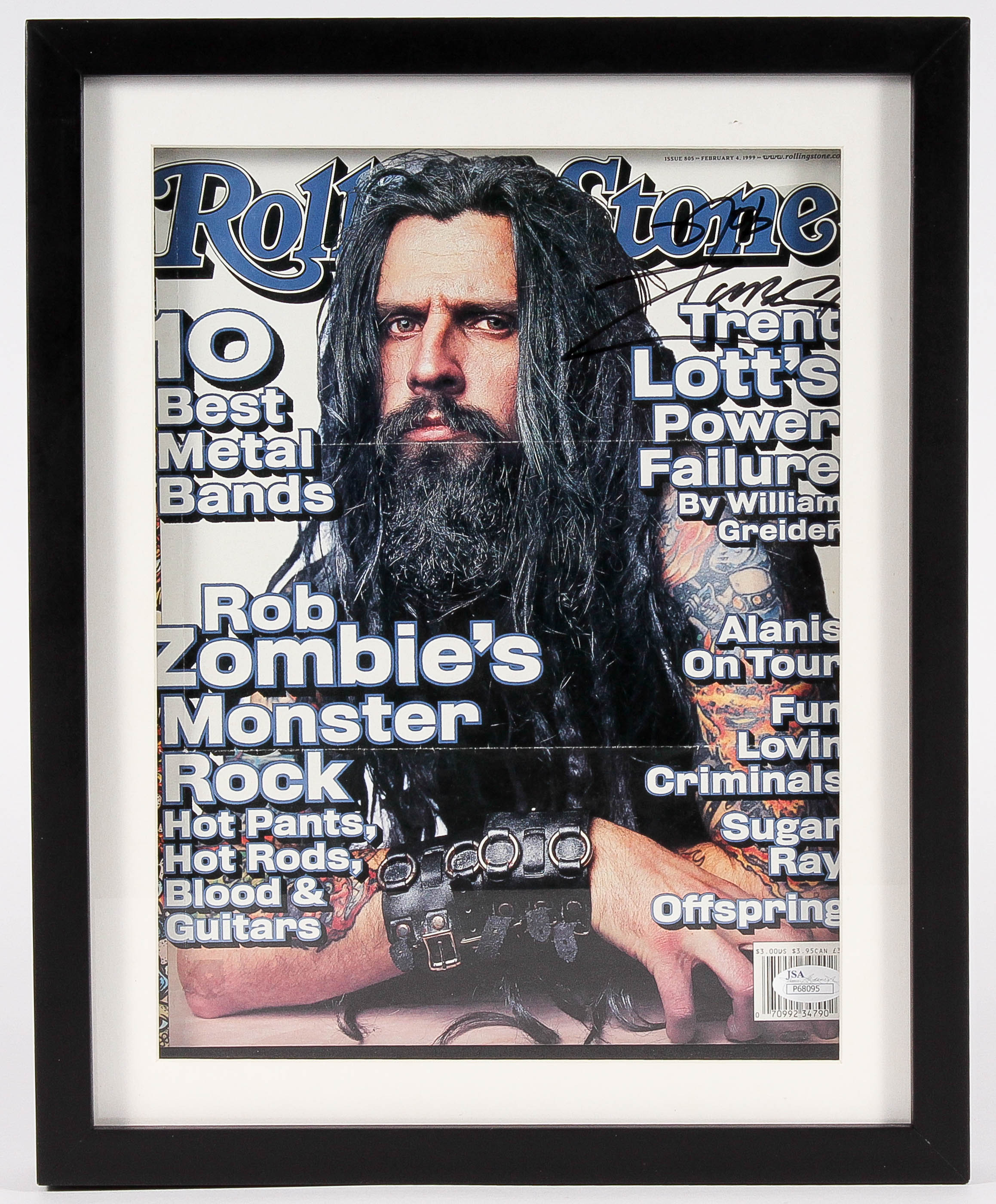 Rob Zombie Signed 12x15x2 Custom Framed Rolling Stone Magazine Cover Photo (JSA COA) at PristineAuction.com Rob Zombie Signed 12x15x2 Custom Framed Rolling Stone Magazine Cover Photo (JSA COA) at PristineAuction.com