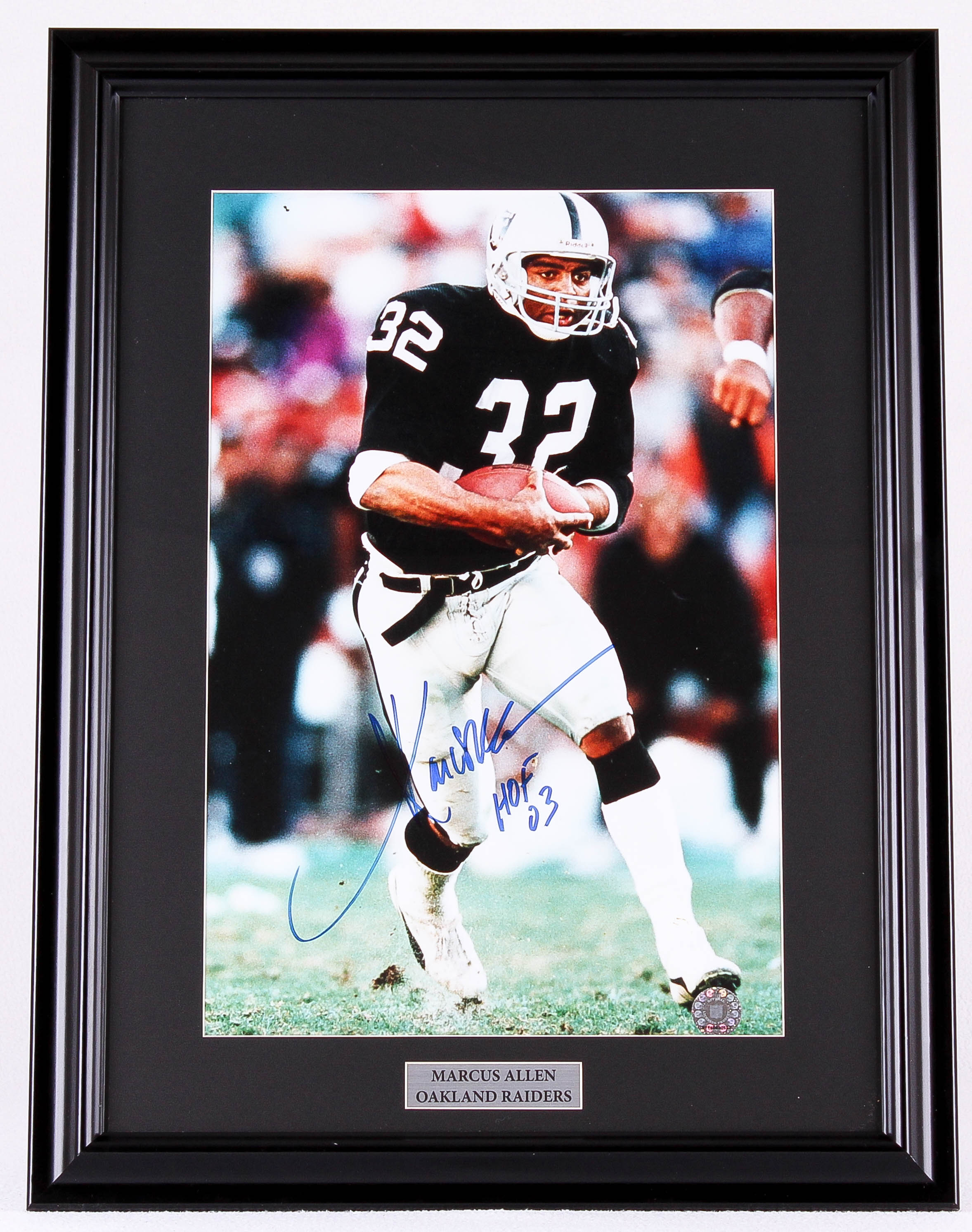 Marcus Allen Signed Raiders 18x24 Custom Framed Photo Display Inscribed "HOF 03" (PSA COA) at PristineAuction.com Marcus Allen Signed Raiders 18x24 Custom Framed Photo Display Inscribed "HOF 03" (PSA COA) at PristineAuction.com