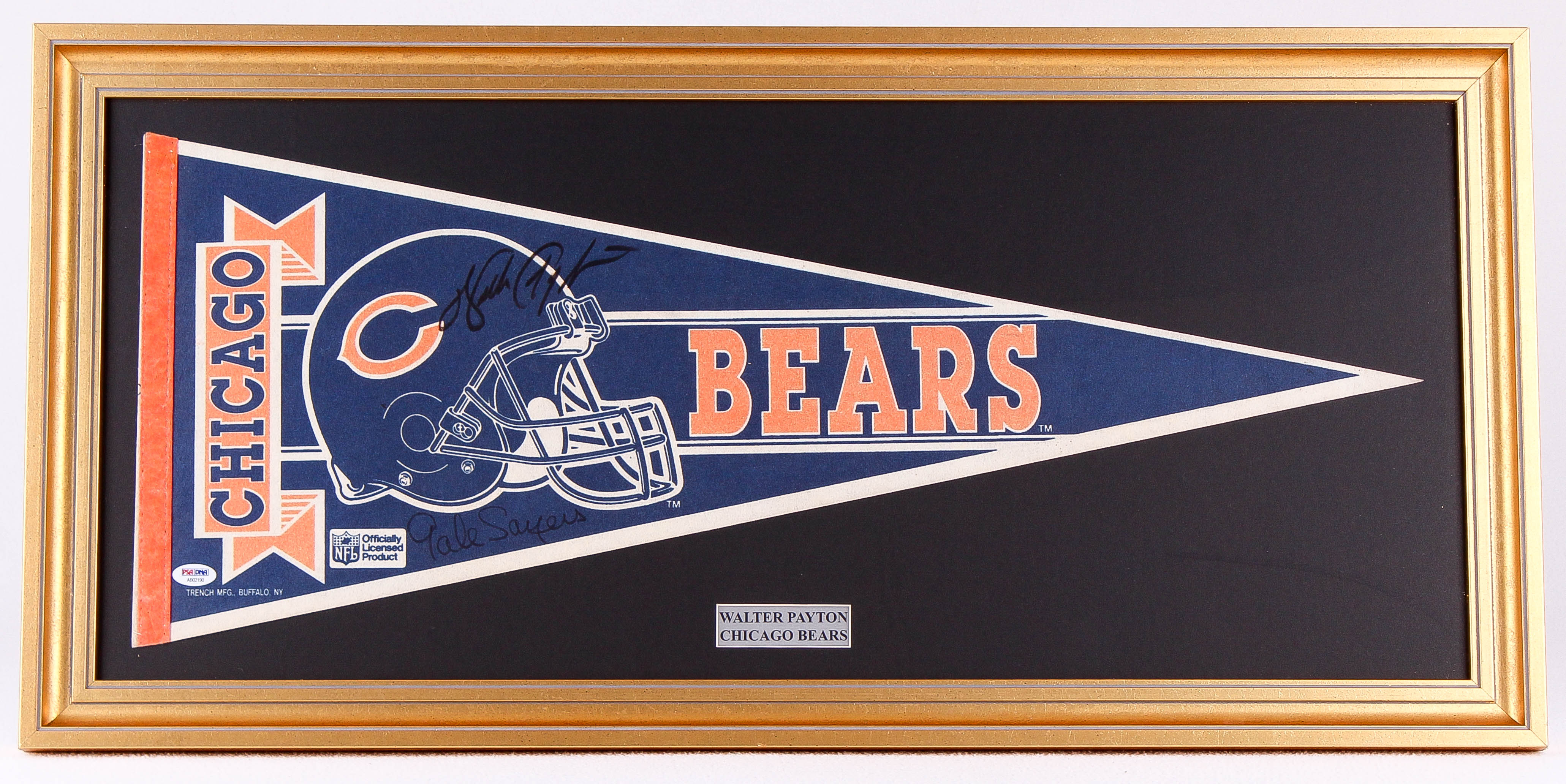 Walter Payton & Gale Sayers Signed Bears 17x35 Custom Framed Pennant Display (PSA LOA) at PristineAuction.com Walter Payton & Gale Sayers Signed Bears 17x35 Custom Framed Pennant Display (PSA LOA) at PristineAuction.com