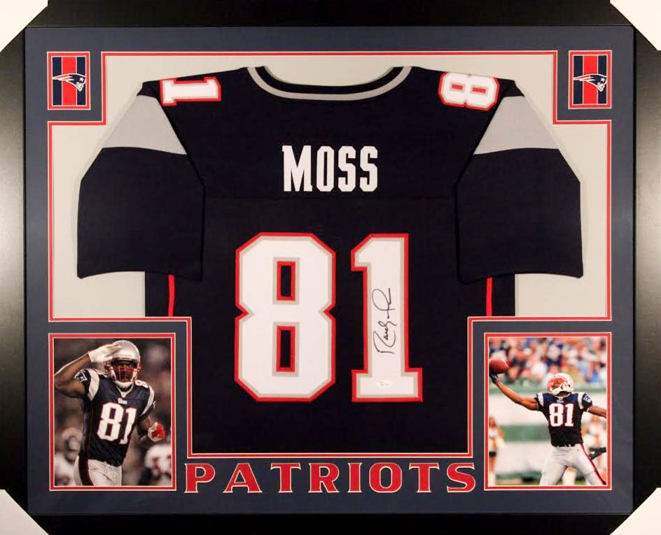Randy Moss Signed Patriots 35x43 Custom Framed Jersey (JSA COA) at PristineAuction.com Randy Moss Signed Patriots 35x43 Custom Framed Jersey (JSA COA) at PristineAuction.com