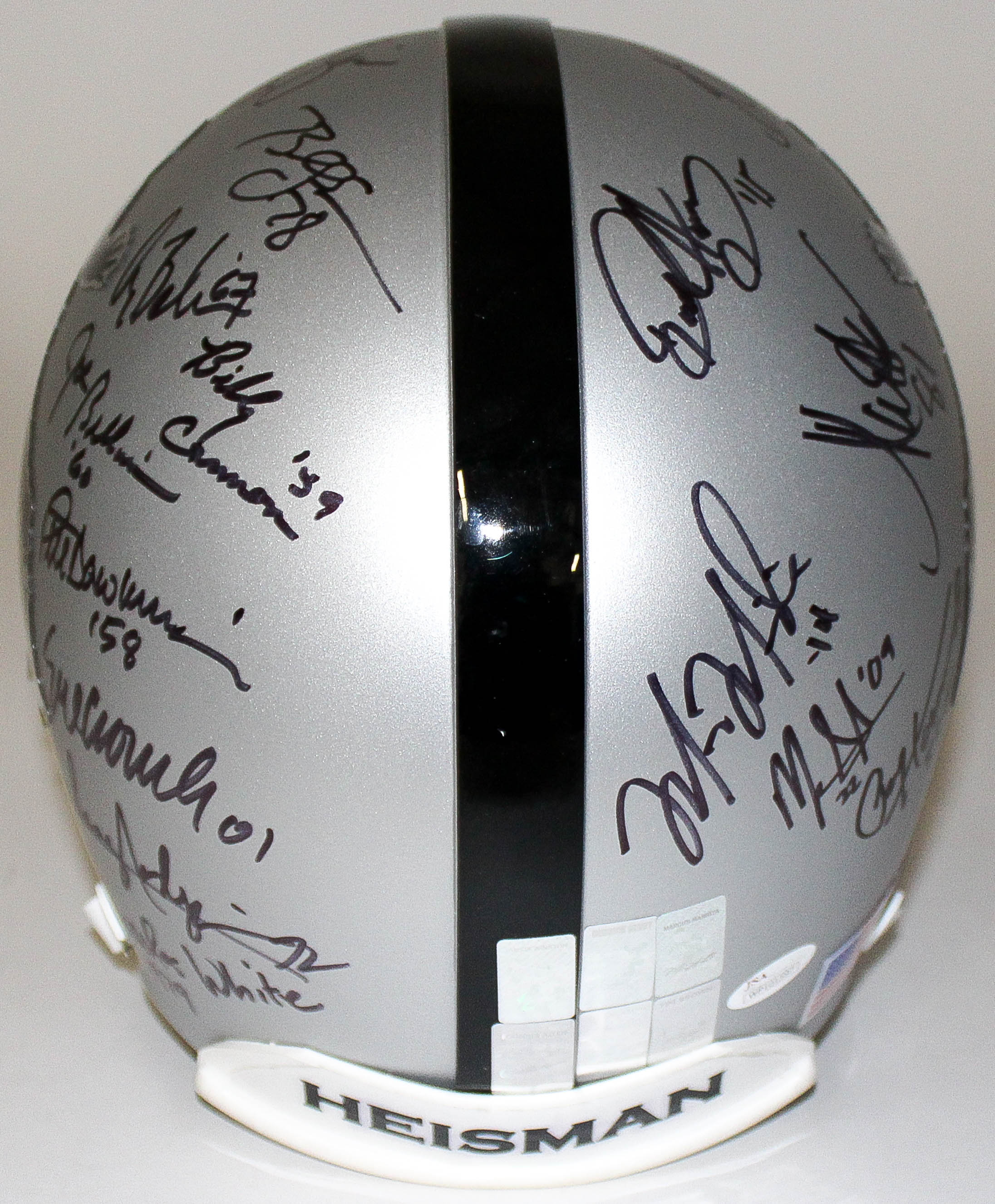 Heisman Trophy Full-Size Authentic Pro-Line Helmet Signed & Inscribed by (21) winners with Bo Jackson, Jameis Winston, Marcus Allen, Marcus Mariota, Tim Brown (JSA COA & Player Holograms) at PristineAuction.com Heisman Trophy Full-Size Authentic Pro-Line Helmet Signed & Inscribed by (21) winners with Bo Jackson, Jameis Winston, Marcus Allen, Marcus Mariota, Tim Brown (JSA COA & Player Holograms) at PristineAuction.com