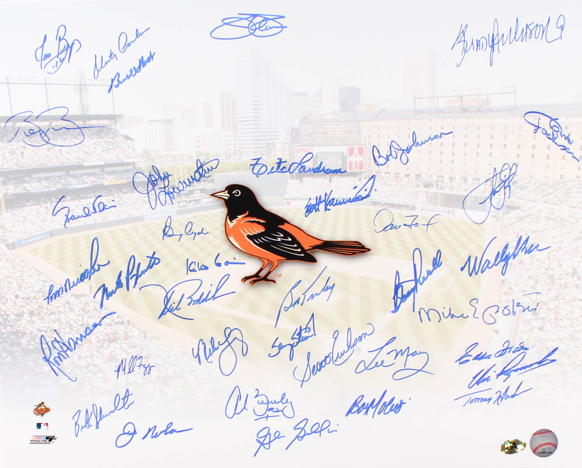 Baltimore Orioles 16x20 Team Signed Photo with (37) Signatures Including Jim Palmer, Boog Powell (MAB COA) at PristineAuction.com Baltimore Orioles 16x20 Team Signed Photo with (37) Signatures Including Jim Palmer, Boog Powell (MAB COA) at PristineAuction.com