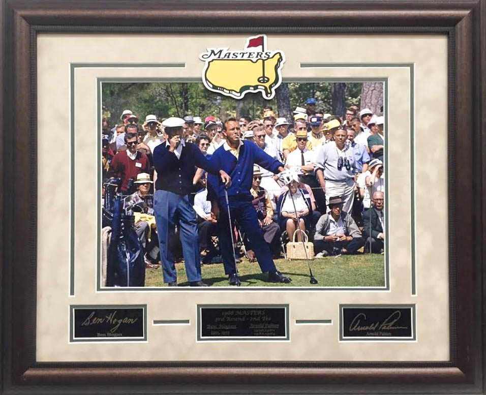 Ben Hogan & Arnold Palmer "Masters" 19x23 Custom Framed Photo Display with Engraved Name Plates at PristineAuction.com Ben Hogan & Arnold Palmer "Masters" 19x23 Custom Framed Photo Display with Engraved Name Plates at PristineAuction.com